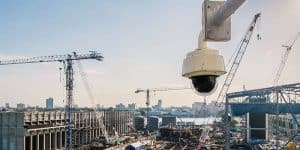 Security camera overlooking construction site