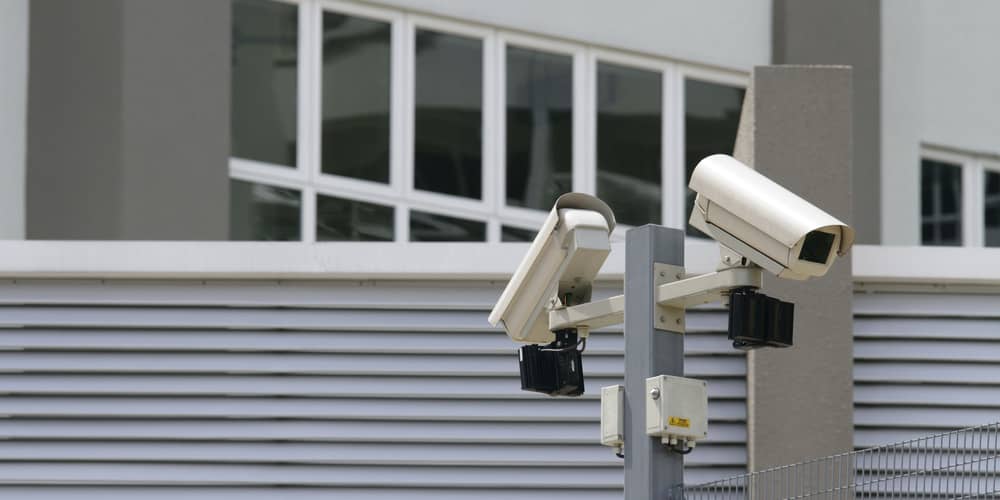2 Outdoor Security Cameras at Commercial Building